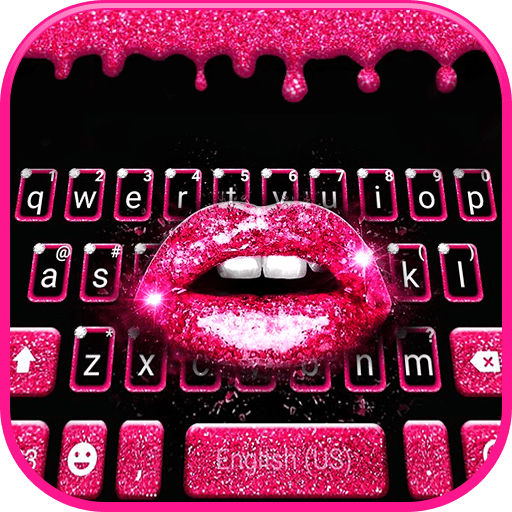 Glitter Drop Sexy Lips Keyboar  Icon