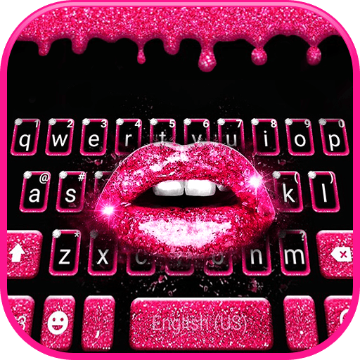 Glitter Drop Sexy Lips Keyboar logo