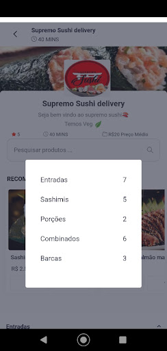 Android application Supremo Sushi screenshort