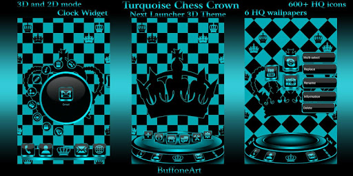 Turquoise Chess Crown 3D Next Screen 2