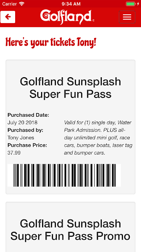 Golfland Sunsplash Screen 2