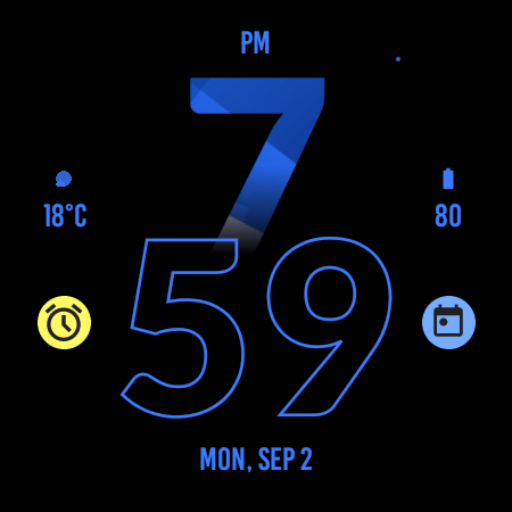 Active Blue Fit Watch Face Logo