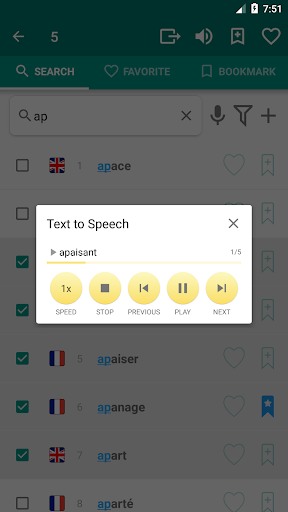 Android application English-french dictionary screenshort