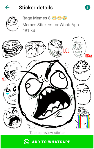 Android application Meme Stickers for WhatsApp screenshort