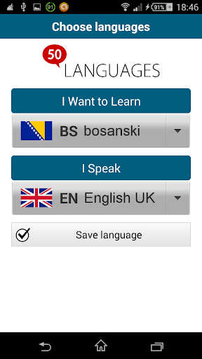 Screenshot of Learn Bosnian - 50 languages