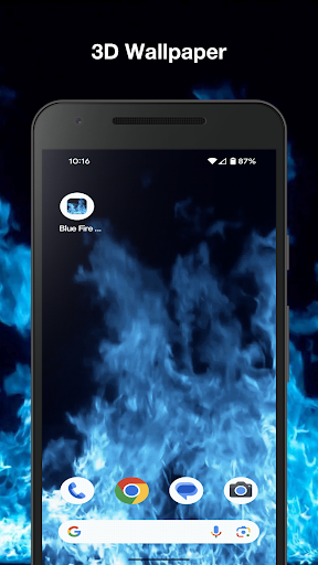 Android application Blue Fire Live Wallpaper screenshort