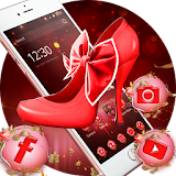 noble red high-heeled shoes theme red wallpaper icon