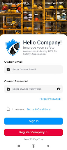 Android application AwaS for Company screenshort