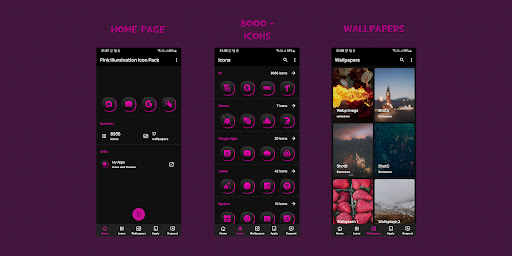 Screenshot of Pink Illumination Icon Pack