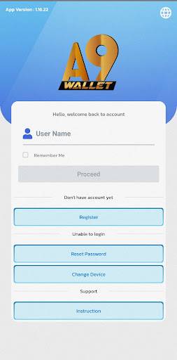 Android application A9Wallet screenshort