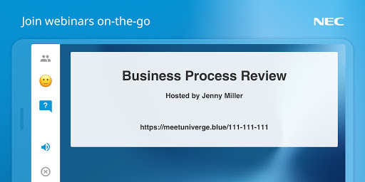 UNIVERGE BLUE™ MEET WEBINAR Screen 3