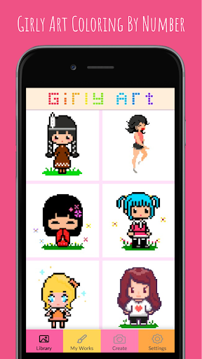 Android application Girly Art Coloring By Number screenshort