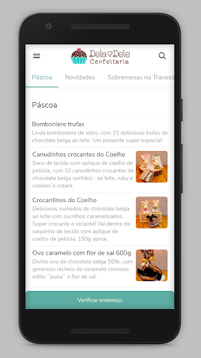Android application Dela Dele Confeitaria screenshort