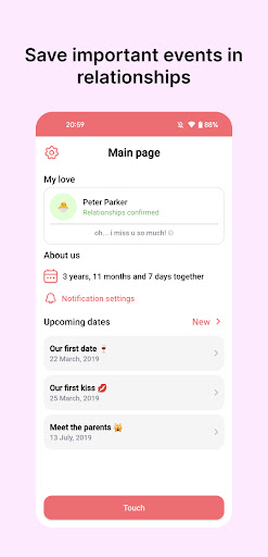 Android application Touch me screenshort