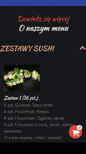 Android application Sushi Ursus screenshort
