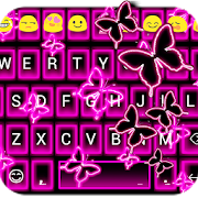 Neon Butterflies Keyboard  Icon