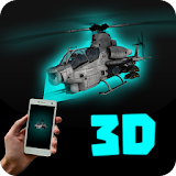 Helicopter 3D Hologram icon