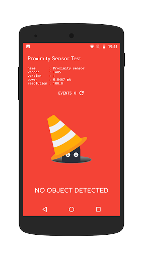 Android application Proximity Sensor Test screenshort