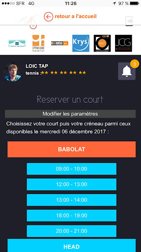 Android application Padel Touch screenshort