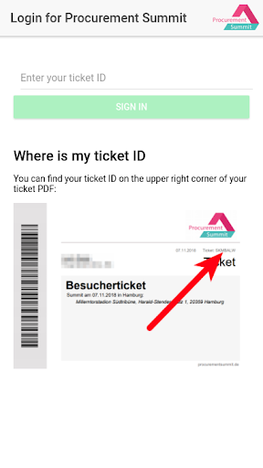 Android application Procurement Summit screenshort