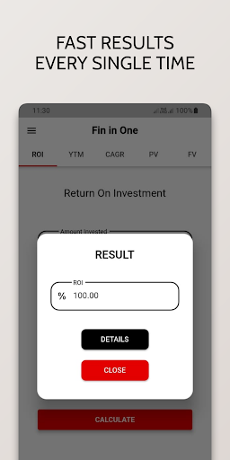 Financial Calculator:ROI YTM C Screen 3