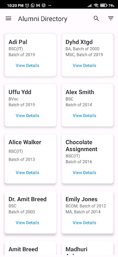 Android application V.G. Vaze Alumni screenshort