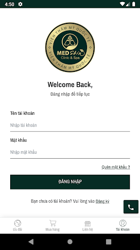 Android application Viện Thẩm Mỹ MED Skin screenshort