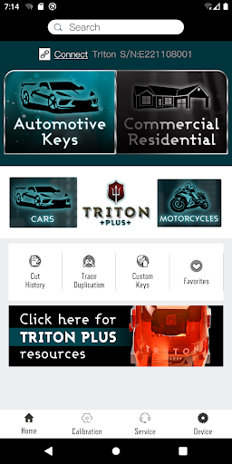 Android application Triton Plus Key Machine screenshort