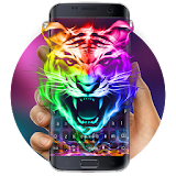 Colorful fire tiger keyboard icon