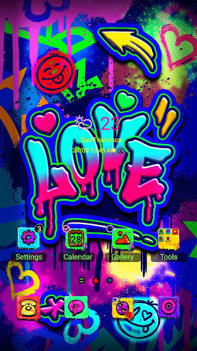 Android application Neon Love Graffiti - Wallpaper screenshort