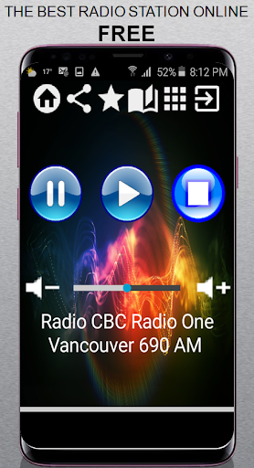Android application CA Radio CBC Radio One Vancouv screenshort