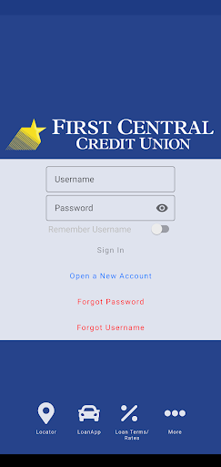 Android application FIRST CENTRAL CREDIT UNION screenshort