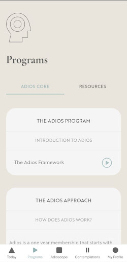 Adios: Clarity of thought Screen 2