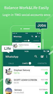 2Face: 2 Accounts for 2 whatsapp, dual apps screenshots 2