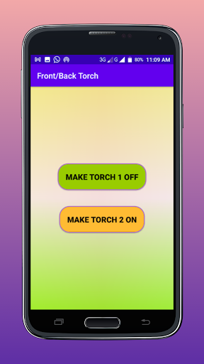 Android application Front/Back Torch screenshort