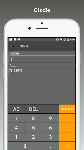 Screenshot of Area and Volume Calculator
