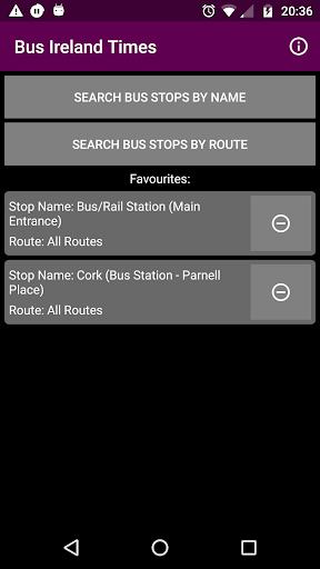 Android application Buses Ireland Realtime screenshort