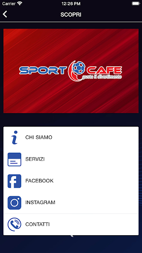 Android application SPORT CAFE GROUP screenshort