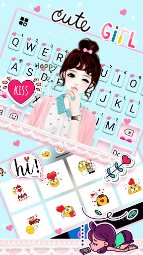 Pretty Wink Girl Keyboard Back Screen 3