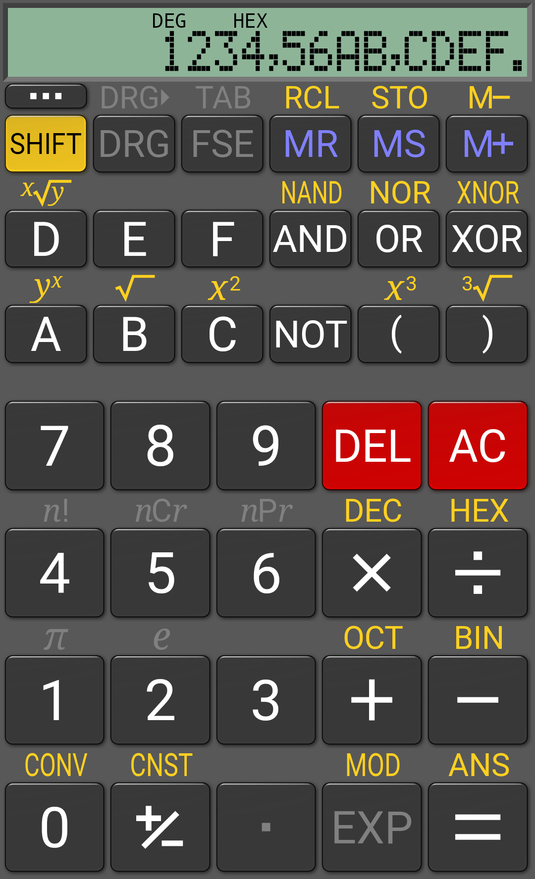 Android application RealCalc Plus screenshort
