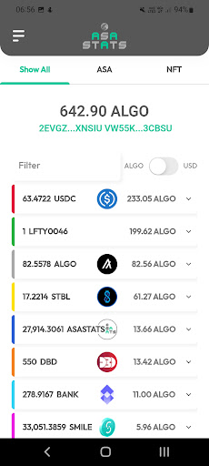 ASA Stats Mobile Screen 2