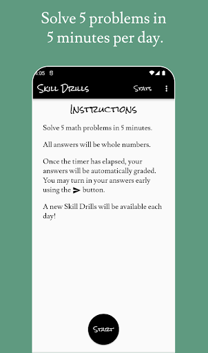Android application Math Skill Drills screenshort