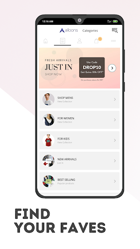 Alloons Online Shopping App - Screen 2