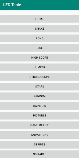 Android application LED Table screenshort