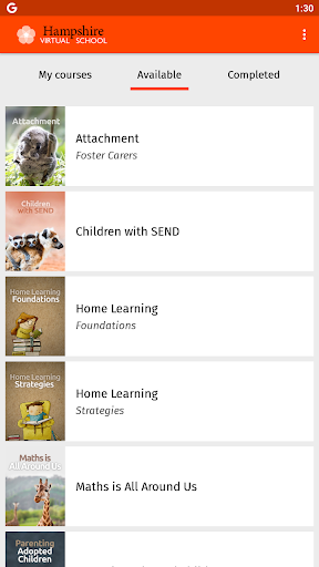 Android application Hampshire Virtual School screenshort
