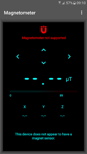 Screenshot of Magnetometer