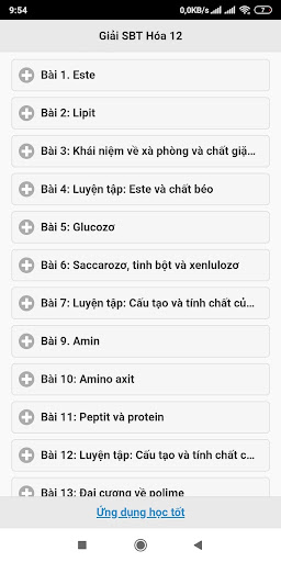Android application Giải sách bài tập Hóa học 12 screenshort