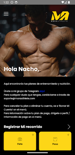 Android application MORA ATHLETE screenshort