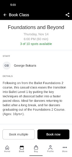 Classes at Queensland Ballet Screenshot 3 - AppWisp.com