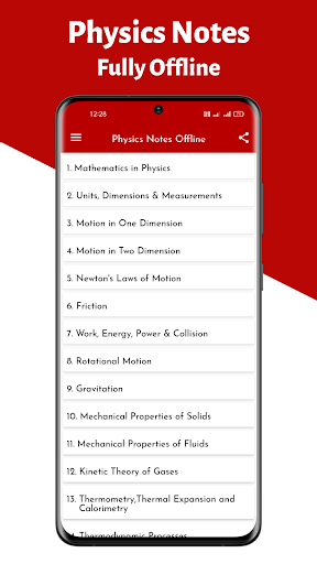 Android application Physics Notes for JEE and NEET screenshort